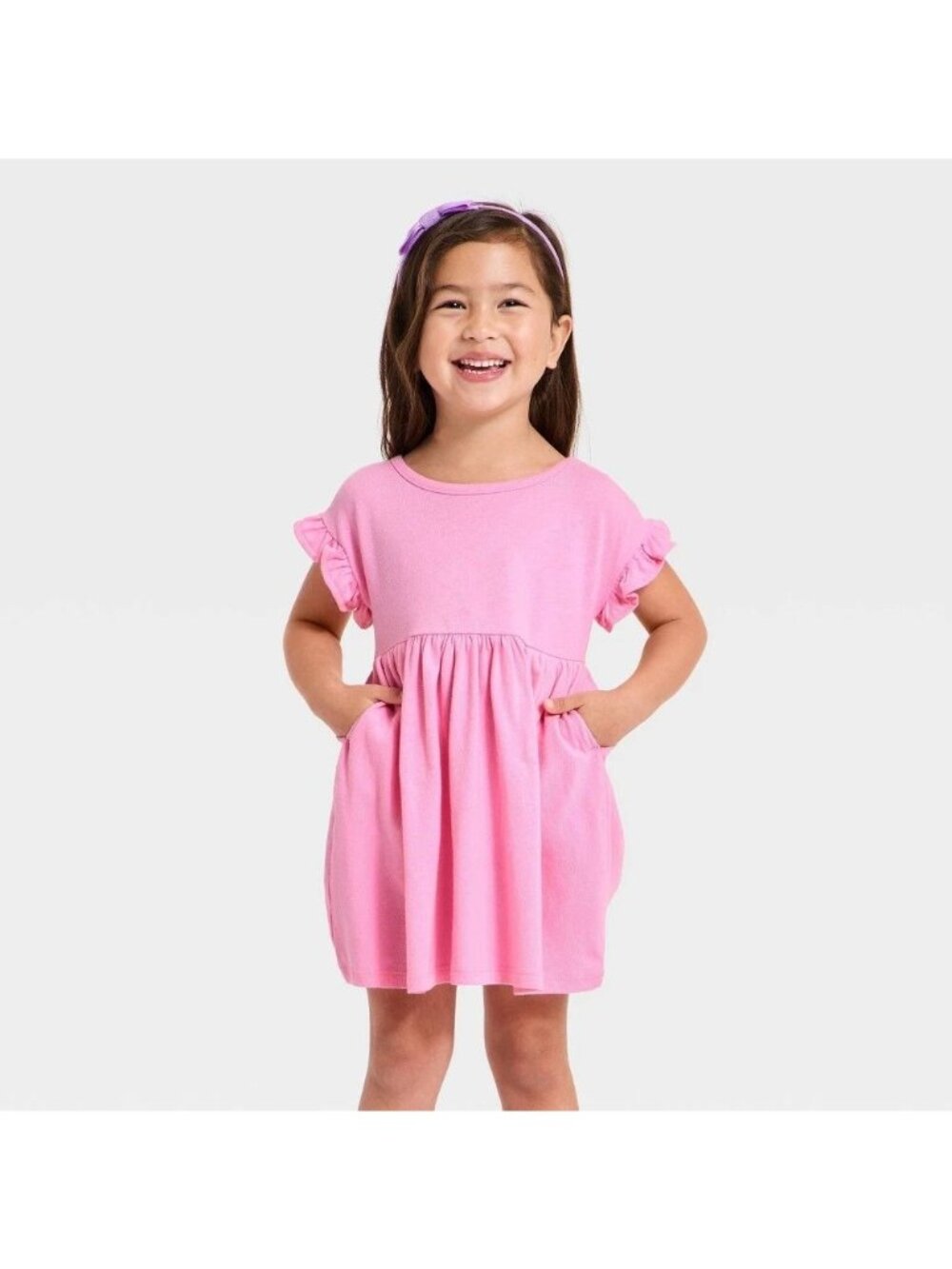 NWT Toddler Girls' Short Sleeve Dress - Cat & Jack Pink 2T